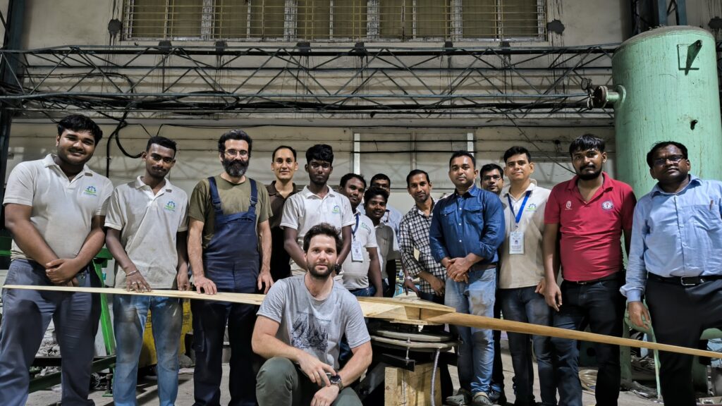 Small wind turbine manufacturing workshop in India